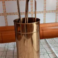 Utensili da camino in ottone, Italia, anni '70