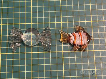 Pesce e caramella in vetro vintage
