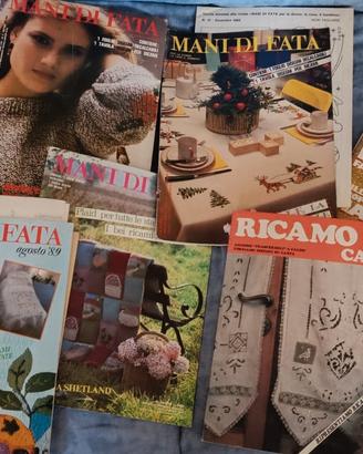 set riviste mani di fata e ricamo anni 80