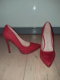 Scarpe in vera pelle scamosciato rosse PrimaDonna