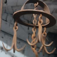  RASCHIO o RAMPIN antico  in ferro battuto da pozz