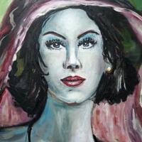 olio su tela - M. Huismann - Mit Schleier (donna c