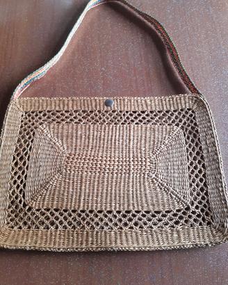 Borsa da mare vintage in paglia