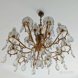 Lampadario vintage a gocce con 15 luci