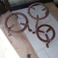 TREPPIEDI CIRCOLARE IN FERRO PESANTE PER CAMINO FU