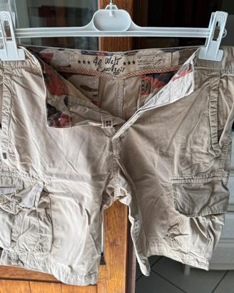 PANTALONI CORTI CARGO CHIARI 40WEFT TAGLIA 32