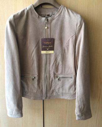 Giubbotto donna NUOVO beige vera pelle Conbipel