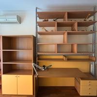 armadio con libreria, scrivania e cassettiera