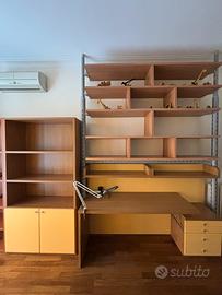 armadio con libreria, scrivania e cassettiera