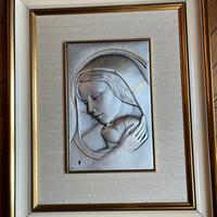 Madonna con bambino in argento Ottaviani