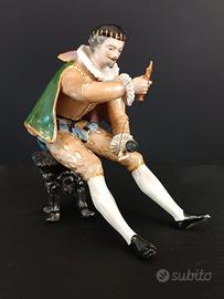 Statuetta porcellana "Vecchia Parigi" stile rococò