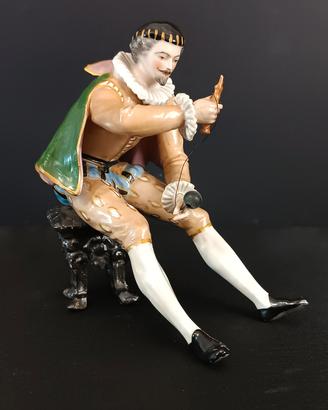 Statuetta porcellana "Vecchia Parigi" stile rococò