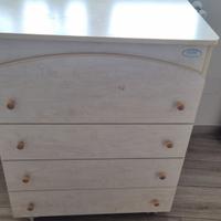 Cassettiera bambino legno rovere chiaro