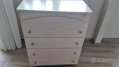 Cassettiera bambino legno rovere chiaro