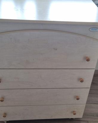 Cassettiera bambino legno rovere chiaro