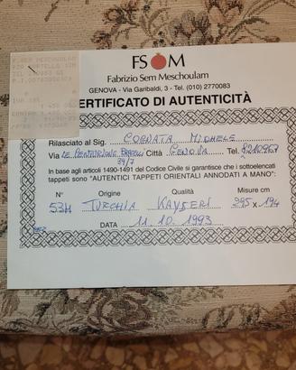 tappeto orientale