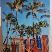 Quadro tavole da surf e spiaggia in vetro
