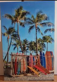 Quadro tavole da surf e spiaggia in vetro