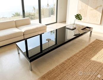 TAVOLINO ROMEO NERO LUCIDO 180X50 H.22   ZANOTTA