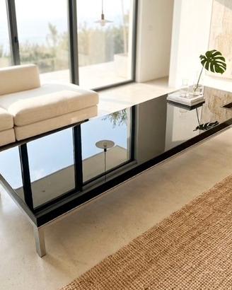 TAVOLINO ROMEO NERO LUCIDO 180X50 H.22   ZANOTTA