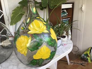 Damigiana dipinta a mano