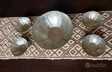 Set ciotole in alpacca di Remigio Covetta