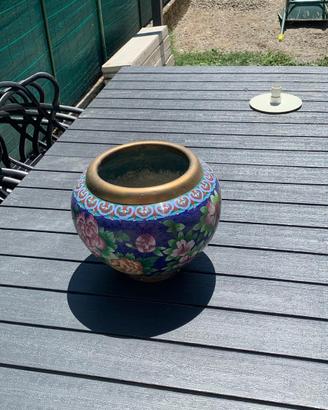 Vaso Acquario Cinese Cloisonné Antico