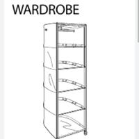 Ikea Ps wardrobe guardaroba nero tessuto
