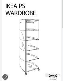 Ikea Ps wardrobe guardaroba nero tessuto