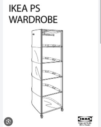 Ikea Ps wardrobe guardaroba nero tessuto
