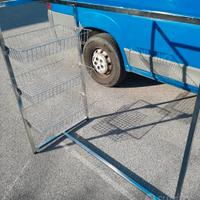 Stender cromato quadro con ceste portaoggetti 