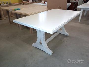 Tavolo Allungabile Nuovo Laccato Bianco Largo 100