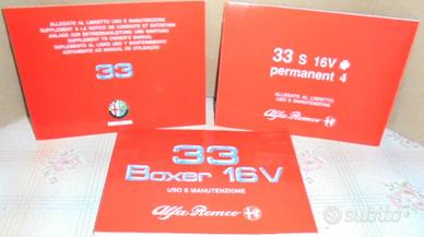 Alfa romeo 33 1990 3 libretti 2 appendici