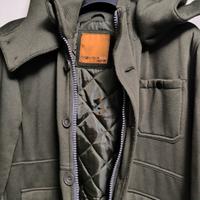 Giubbotto uomo in panno verde militare imbottito