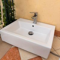 Lavabo d’appoggio miscelatore piletta cannette sif