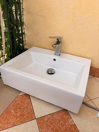 Lavabo d’appoggio miscelatore piletta cannette sif
