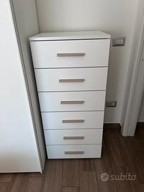 Settimino con 6 cassetti MARINA bianco larice