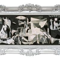 STAMPA GUERNICA DI PICASSO CORNICE BAROCCA CM96X56