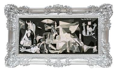 STAMPA GUERNICA DI PICASSO CORNICE BAROCCA CM96X56