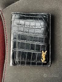 Yves Saint Laurent Portacarte Cassandre in pelle