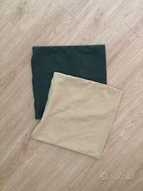 2 fodere cuscini 40x40 verde e beige