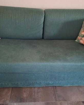 Divano Letto 3 posti con poltrona, verde