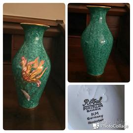 Vaso d'epoca in porcellana screziata h 24 cm