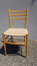 Sedie legno impagliate e pregiate, vintage
