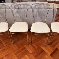 Set di 4 sedie in metallo cromato