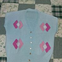 Gilet Golfino Cardigan Vintage fatto ferri Cotone