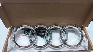 Emblema logo anelli Audi Led frontale cromato