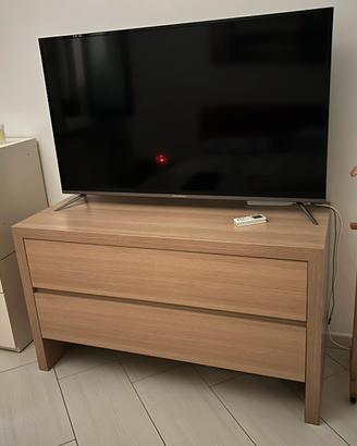Credenza legno massiccio con due cassettoni