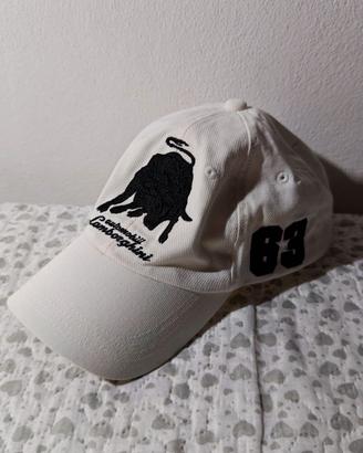 Lamborghini Cappellino Baseball Uomo bianco/nero.