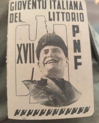 Tessera gioventù italiana del littorio